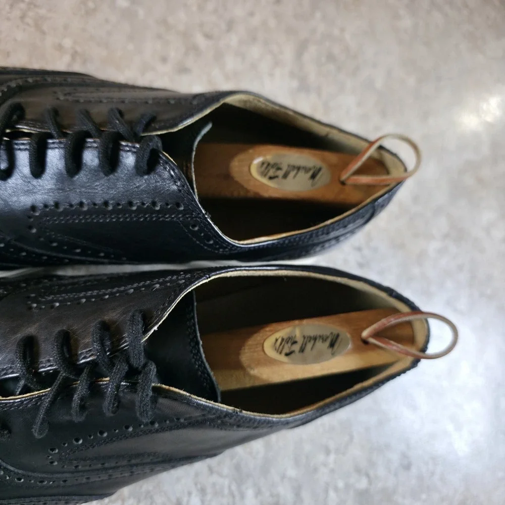 Cole Haan Original Grand Wingtip Oxford Black White Sole Mens Size 11.5 M